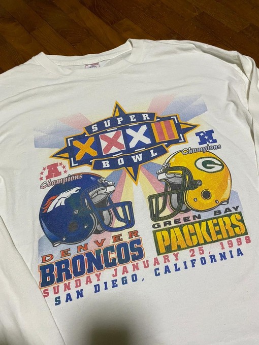 NCAA 98 Denver Broncos Vs Green Bay Packers Super Bowl Sweatshirt T-shirt - Ideal Gift for NFL Fans - Image 2