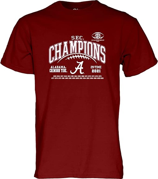 NCAA Alabama Crimson Tide SEC Champs 2021 T-Shirt and Hoodie Sweatshirt Gifts for NCAA Fans