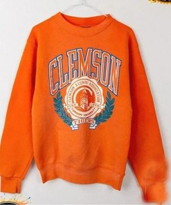 NCAA Clemson University Tigers Sweatshirt - Vintage College Orange Shirt, Football & Basketball Shirt