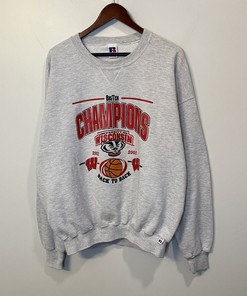NCAA Fan Apparel: Vintage Y2K Wisconsin Badgers Basketball Champs Crewneck Sweatshirt