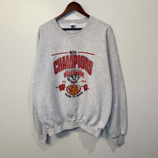 NCAA Fan Apparel: Vintage Y2K Wisconsin Badgers Basketball Champs Crewneck Sweatshirt