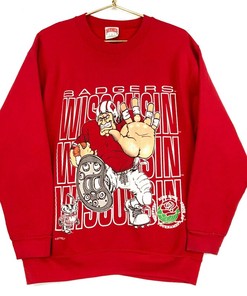 NCAA Football Fan Clothing: Vintage Wisconsin Badgers 1994 Rose Bowl Crewneck Sweatshirt for Fans
