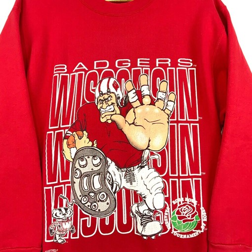 NCAA Football Fan Clothing: Vintage Wisconsin Badgers 1994 Rose Bowl Crewneck Sweatshirt for Fans - Image 2