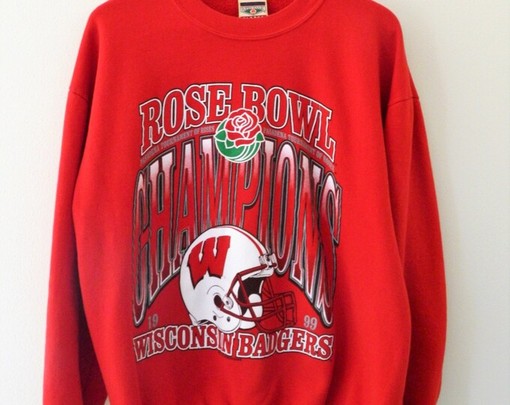 NCAA Football: Wisconsin Badgers Red Vintage Style Sweatshirt, Rose Bowl 1999 Champions, Hoodie, T-Shirt