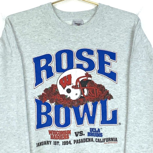 NCAA Game Day Gear: Vintage Wisconsin Badgers vs UCLA Bruins 1994 Rose Bowl Sweatshirt - Image 2