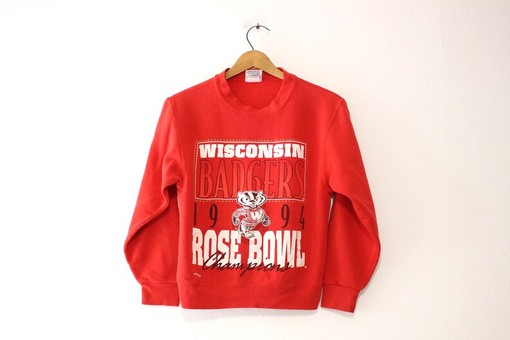 NCAA Gear for Kids: Vintage Kids University of Wisconsin Badgers 1994 Rose Bowl Sweatshirt