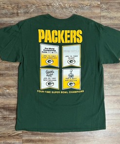 NCAA Green Bay Packers 4X Time Super Bowl Champions Retro Sweatshirt T-shirt - Ideal Gift for NFL Fans