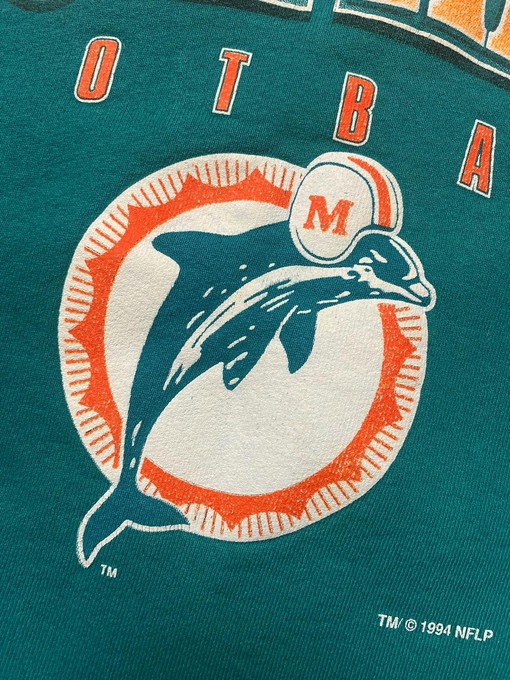 NCAA Miami Dolphins 1994 Big Logo Sweatshirt T-shirt - Ideal Gift for NFL Fans - Image 2