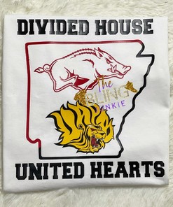 NCAA Shirts - Divided House United Hearts Team T-Shirt, Uapb T-Shirt, Razorback T-Shirt, Golden Lions Shirt.