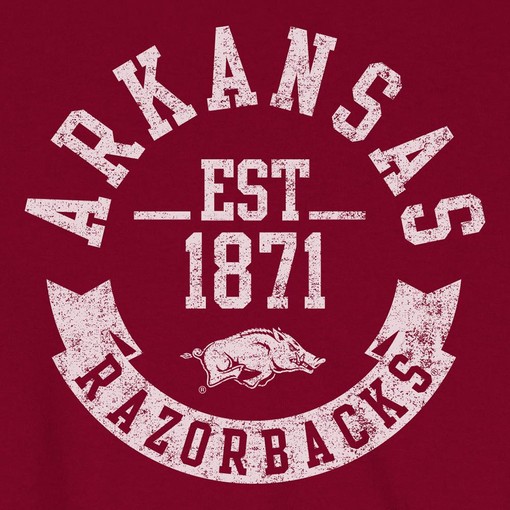 NCAA Shirts: Razorbacks Banner Year Fleece Crew for Cardinal Fans - Image 2