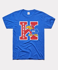 NCAA Shirts for Fans - Kansas Jayhawks Block K Warhawk Tee