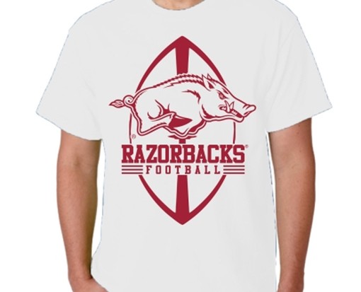 NCAA Shirts for Men: Running Hog Football T-Shirt for Arkansas Razorbacks Fans