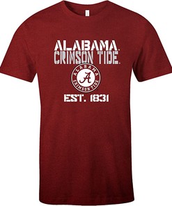 NCAA Student Gift: Est Stack Jersey Short Sleeve T-Shirt and Hoodie Sweatshirt Gifts for Alabama Fans