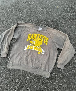 NCAA Sun Faded Hawk Eyes Vintage Style Sweatshirt T-shirt - Ideal Gift for NFL Fans