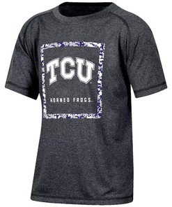 NCAA TCU Horned Frogs Boys' Gray Poly Pixel T-Shirt - NCAA Shirt for Kids, TCU Student Gifts Included.