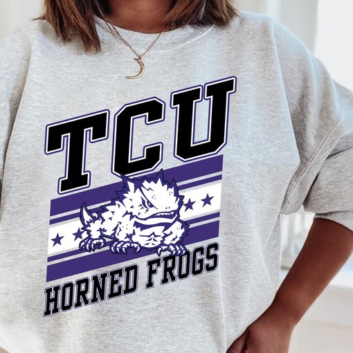 NCAA TCU Horned Frogs Logo Sweatshirt -Vintage TCU Football College Shirt, Unisex Hoodie for Fans