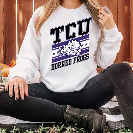 NCAA TCU Horned Frogs Logo Sweatshirt -Vintage TCU Football College Shirt, Unisex Hoodie for Fans - Image 2