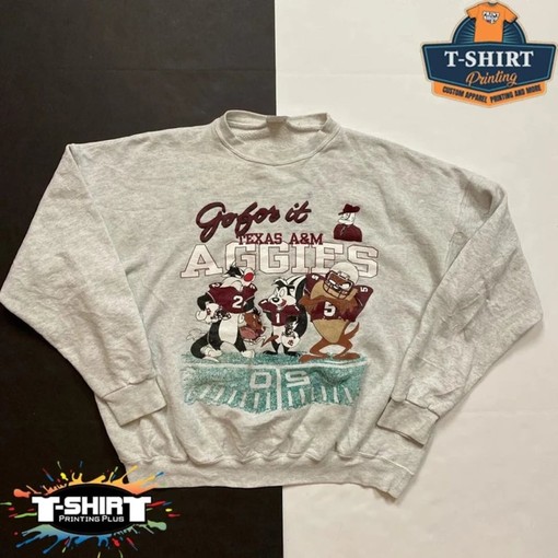 NCAA Texas AM Aggies Looney Tunes Sweatshirt - Vintage Texas AM Collegiate Shirt & Hoodie, NCAA Tee for Fans