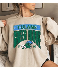 NCAA Tulane Green Wave EST 1893 Sweatshirt -Vintage Tulane Football 2023 Shirt, Unisex Crewneck Sweater for Fans
