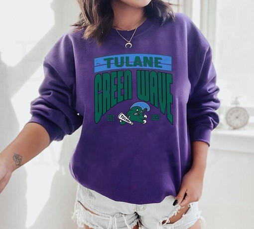 NCAA Tulane Green Wave EST 1893 Sweatshirt -Vintage Tulane Football 2023 Shirt, Unisex Crewneck Sweater for Fans - Image 3