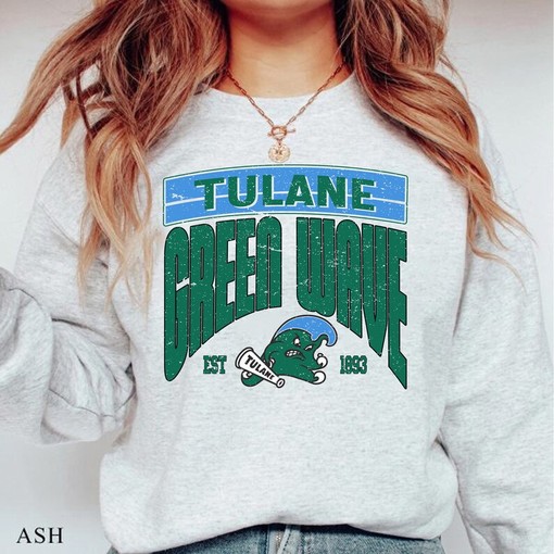 NCAA Tulane Green Wave EST 1893 Sweatshirt -Vintage Tulane Football 2023 Shirt, Unisex Crewneck Sweater for Fans - Image 4