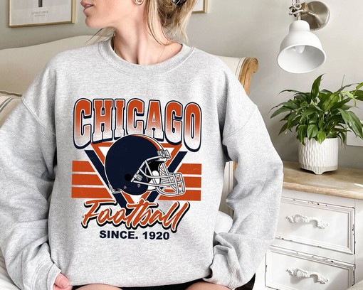 NFL Fans' Retro Sweatshirt - Chicago Football Crewneck Hoodie Shirt - Image 2