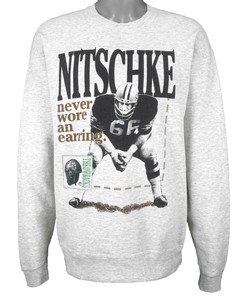 NFL Green Bay Packers Nitschke No. 66 1990s Vintage Crew Neck Sweatshirt Unisex American Football Shirt