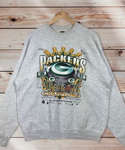 NFL Green Bay Packers Vintage Style Crewneck Sweatshirt Pullover Hoodie - 90s Starter