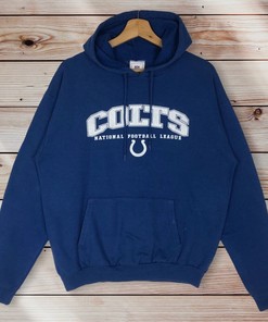 NFL Indianapolis Colts 90s Vintage Style Printed Pullover Hoodie Sweatshirt