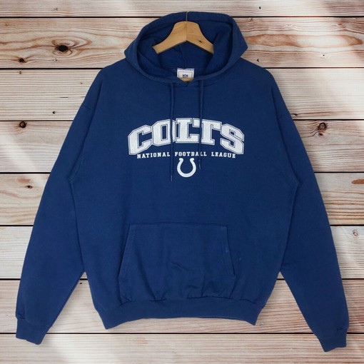 NFL Indianapolis Colts 90s Vintage Style Printed Pullover Hoodie Sweatshirt