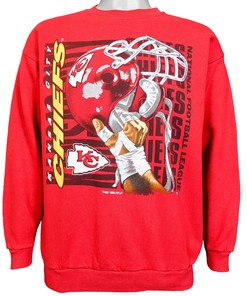 NFL Kansas City Chiefs Crew Neck Sweatshirt 1996 Vintage Unisex Sweatshirt Mens Sport Shirts
