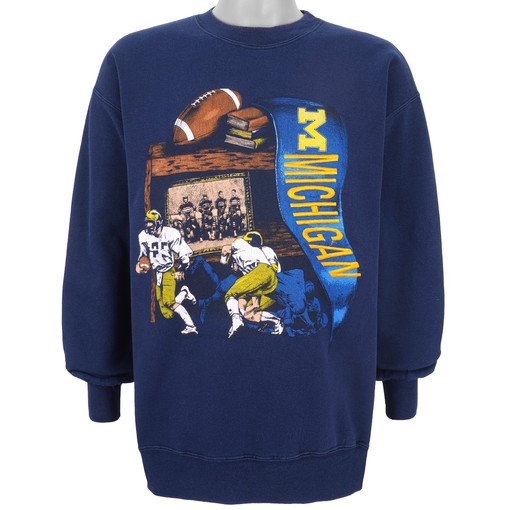 NFL Michigan Wolverines Crew Neck Sweatshirt 1990s Vintage Unisex Sweatshirt College Shirts Gift For Dad