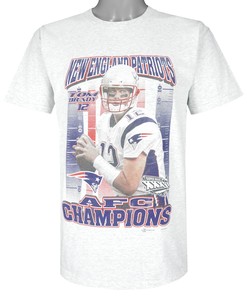 NFL New England Patriots Tom Brady No. 12 State University Shirt 2002 Vintage Tshirt