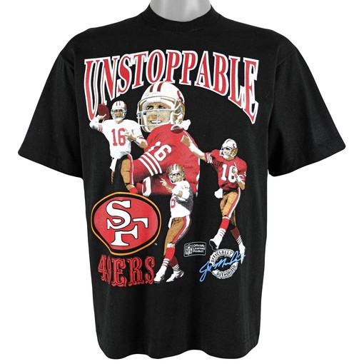 NFL San Francisco 49ers 1990s Joe Montana #16 T-Shirt and Hoodie Sweatshirt - Gifts for Fans