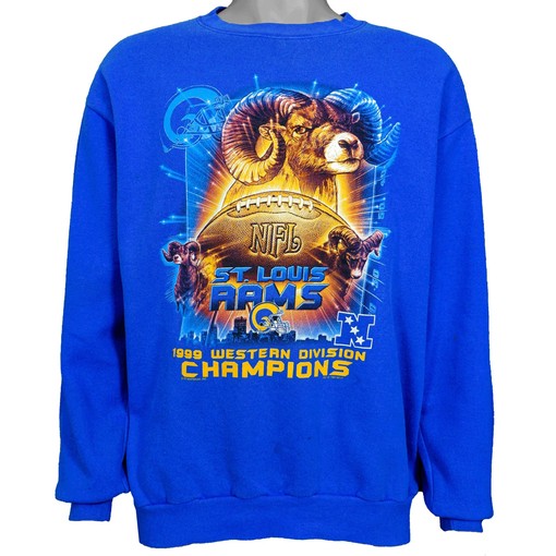 NFL St. Louis Rams, Western Division Champions Crew Neck Sweatshirt 1999 Vintage Unisex American Football Shirt