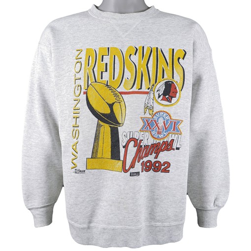 NFL Washington Redskins Super Bowl XXVI Champions 1992 Crew Neck Sweatshirt - Vintage Unisex Sport Hoodie