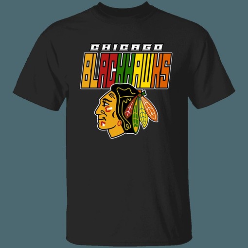 NHL Chicago Blackhawks COLOR RUSH Retro T-Shirt Hoodie - National Hockey League Fan Gear - Image 3