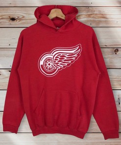 NHL Detroit Red Wings Pullover Hoodie Printed Big Logo Sweater Pullover Hoodie for Men