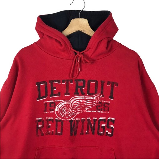 NHL Detroit Red Wings Pullover Hoodie Sweater Pullover Distressed Vintage Style - Image 2