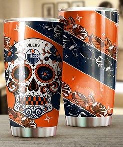 NHL Fans Will Love This Skull Design Edmonton Oilers NHL Tumbler