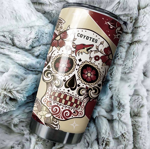 NHL Fans Will Love This Skull Design Phoenix Coyotes NHL Tumbler - Image 2