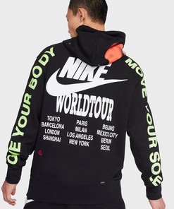 NIKE SPORTSWEAR WORLD TOUR FRENCH TERRY All Over Print 3D Hoodie with Nike Logo and Design