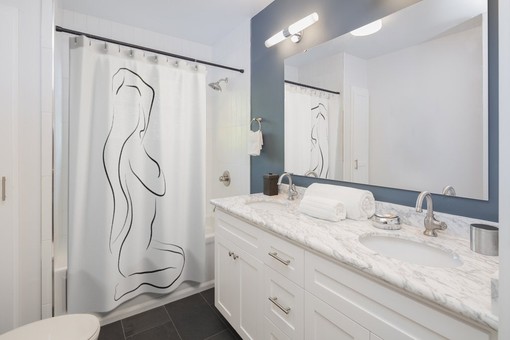 Naked Woman Art Shower Curtain with Curvy Woman Line Art Bath Tub Curtain - Image 3