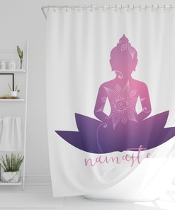 Namaste Yoga Spiritual Shower Curtain / Inspirational Quote / Boho Home Decor / Meditation Housewarming Gift