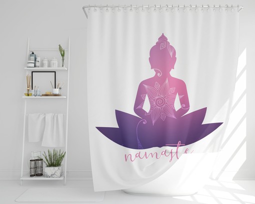 Namaste Yoga Spiritual Shower Curtain / Inspirational Quote / Boho Home Decor / Meditation Housewarming Gift