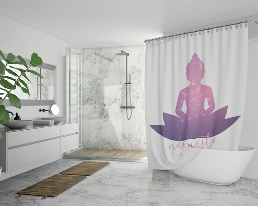 Namaste Yoga Spiritual Shower Curtain / Inspirational Quote / Boho Home Decor / Meditation Housewarming Gift - Image 4