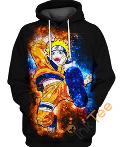 Naruto Excited Face 3D Hoodie for Fans with Joyful Expression