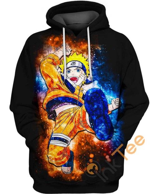 Naruto Excited Face 3D Hoodie for Fans with Joyful Expression