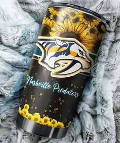 Nashville Predators NHL Tumbler Beautiful Sunflower NHL Tumbler Design for Fans, Perfect for Any Occasion