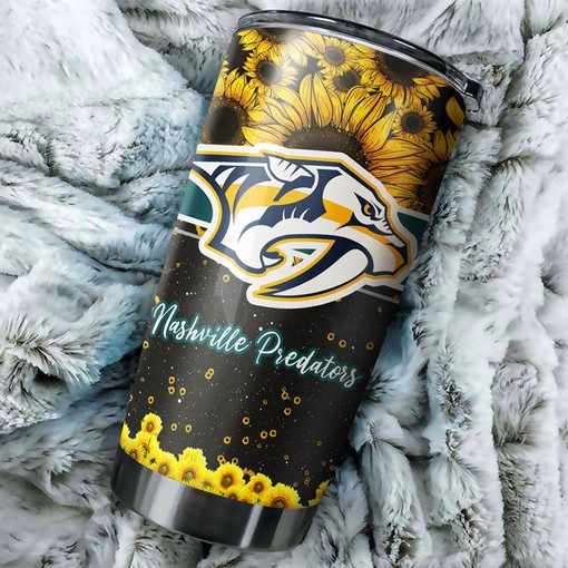 Nashville Predators NHL Tumbler Beautiful Sunflower NHL Tumbler Design for Fans, Perfect for Any Occasion